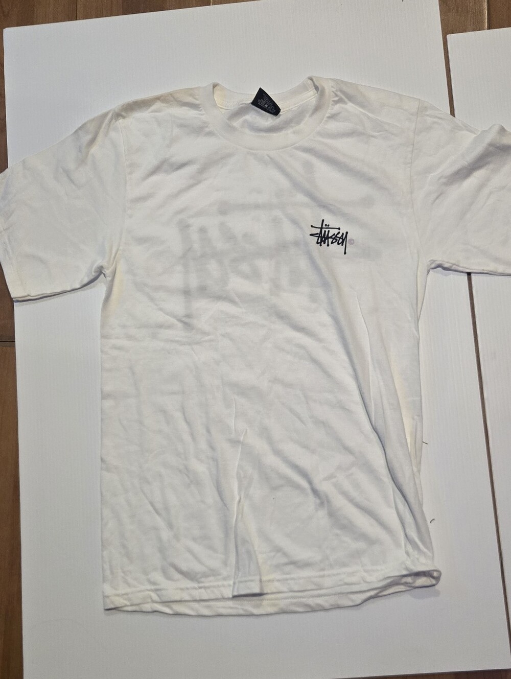 Stüssy White Logo Pocket T-Shirt